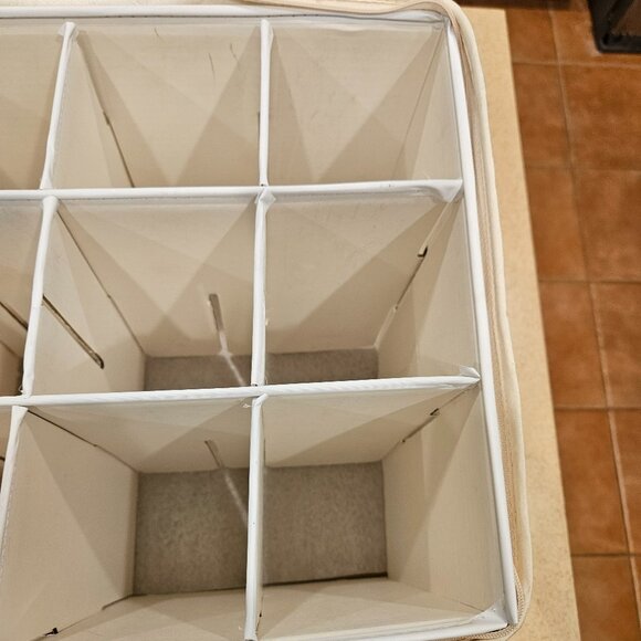 RARE LENOX SET 12 STEMWARE SAVER QUILTED ZIPPERED CRYSTAL GLASS GOBLET STORAGE - Picture 4 of 11